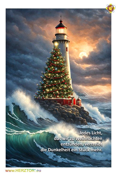 Bild, image, HERZTOR zum Thema Leuchtturm zu Weihnachten