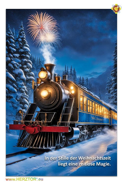 Bild, image, HERZTOR zum Thema Lokomotive, Weihnachten