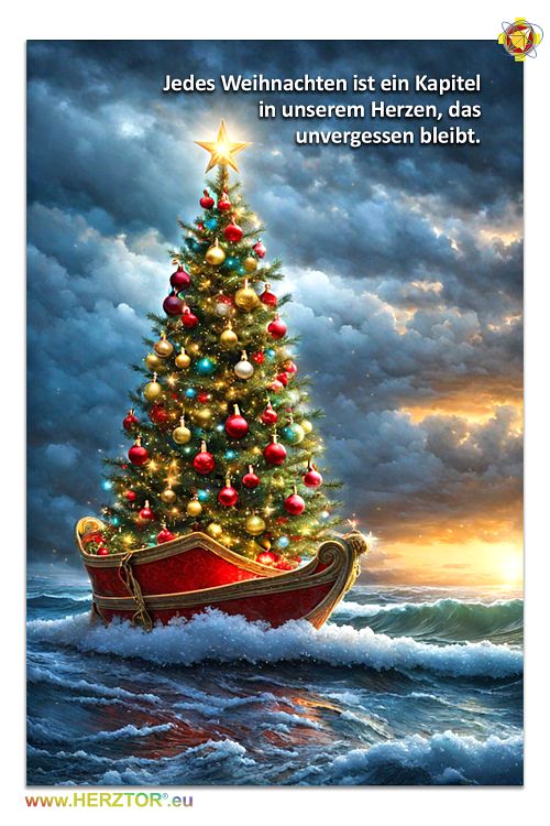 Bild, image, HERZTOR zum Thema Weihnachten, Tannebaum auf See
