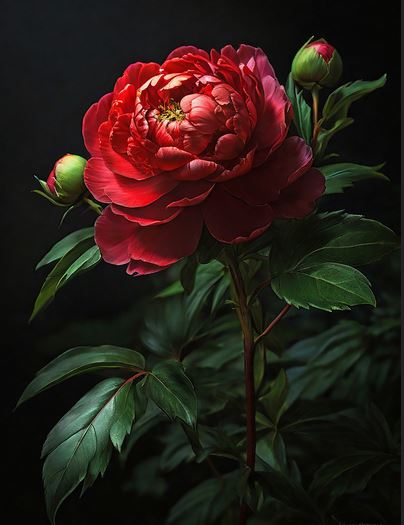 "Rosen Rot, die Farbe der Liebe und Hingabe, erinnern uns daran, dass die stärksten Bande oft in den zartesten Gesten der Zuneigung verwebt sind."