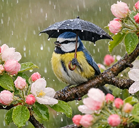 Ein poetisches Frühlingsgedicht aus der HERZTOR-Reihe von HYZARA. „Wenn die Meisen Schirmchen tragen“ erzählt von einer kleinen Blaumeise im Apfelbaum, die selbst im Regen vom Frühling singt – als Symbol für Hoffnung, neues Leben und die leise Gegenwart göttlicher Liebe im Alltag.