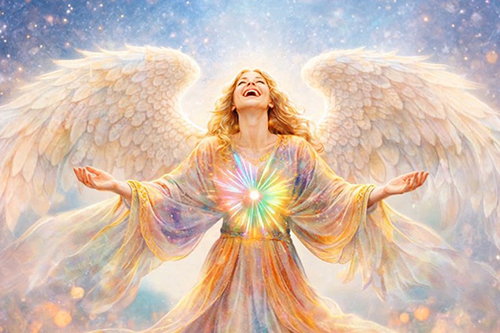 Tritt ein in das regenbogenfarbene Licht von Metatron und spüre, wie sich vieles in dir zu Klarheit, Einheit und Weite ordnet.