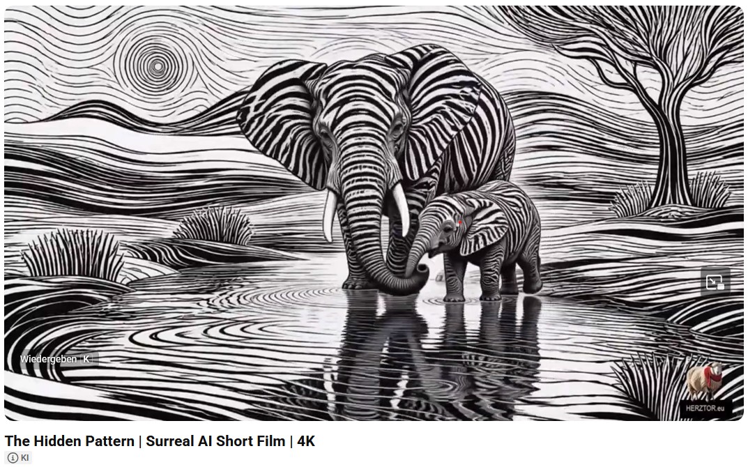 Ein surrealer KI-Animationsfilm. Aus denselben Linien entsteht die ganze Welt.